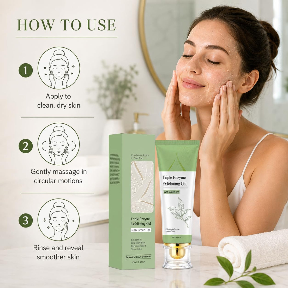 Triple Enzyme Green Tea Exfoliating Aqua Peel Gel
