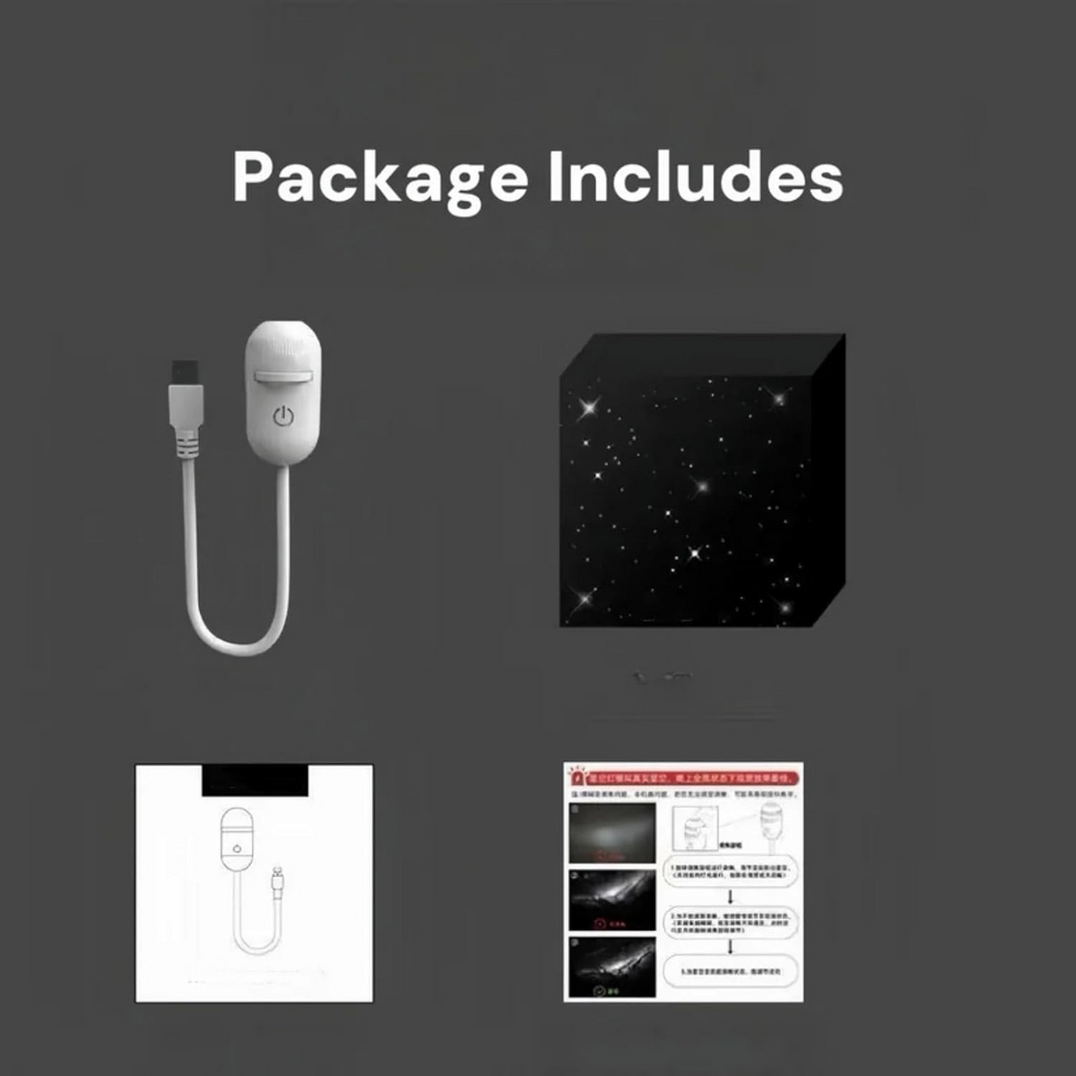 Mini Galaxy Star Projector Night Lamp, 2-in-1 Starry Sky and LED Night Light with Flexible USB Cable, Portable Moon Projection Lamp