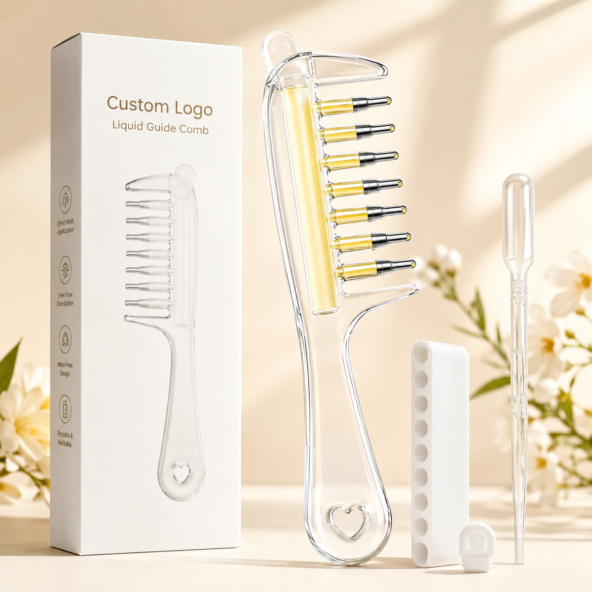 Crystal Serum Comb for Scalp Massage
